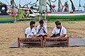 Balinese musicians on the beach