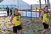 Deutsch: Beachhandball Europameisterschaften 2019 (Beach handball Euro); Tag 4: 5. Juli 2019 – Männer, Viertelfinale, Ungarn-Deutschland 2:1 (23:16, 11:23, 9:6) English: Beach handball Euro; Day 4: 5 July 2019 – Quarter Final Men – Hungary-Germany 2:1 (23:16, 11:23, 9:6)