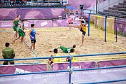 Deutsch: Beachhandball bei den Olympischen Jugendspielen 2018; Tag 6, 12. Oktober 2018; Jungen, Platzierungssspiel Ränge 5-6 – Thailand-Ungarn 0:2 English: Beach handball at the 2018 Summer Youth Olympics at 12 October 2018 – Boy's Placement Match 5-6 – Thailan-Hungary 0:2