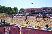 Deutsch: Beachhandball bei den Olympischen Jugendspielen 2018; Tag 7, 13. Oktober 2018; Jungen, Halbfinale – Argentinien-Portugal 1:2 English: Beach handball at the 2018 Summer Youth Olympics at 13 October 2018 – Boys Semifinal – Argentina-Portugal 1:2