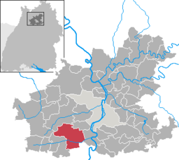 Läget för Brackenheim i Landkreis Heilbronn