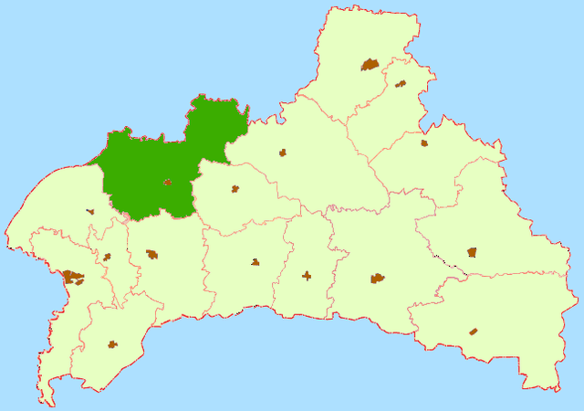 Location of Pružanu rajons