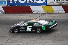 An ASA Late Model Series stock car on an asphalt track BrettSontag2010LateModelRockfordSpeedway.jpg