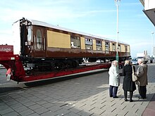 Brighton Belle Car 88 on display in Brighton for the first time in 40 years to celebrate the acquisition of the fifth car needed to form a complete Belle unit. Brighton Belle Car 88 on the Brighton seafront.jpg