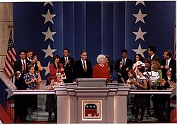 Photograph of George H.W. and Barbara Bush at the 1992 Republican National Convention.