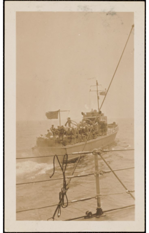 CG-234 after a rescue, taken from CGC Manning in 1927 CG patrol boat 234.png