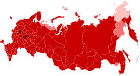 Карта общего количества случаев, включая Крым[a]      1 000 000 и более подтверждённых случаев      100 000—999 999 подтверждённых случаев      10 000—99 999 подтверждённых случаев      1000—9999 подтверждённых случаев      100—999 подтверждённых случаев