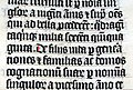 ラテン語訳聖書(1407年）のカリグラフィー。修道院で朗読する目的で、ジェラール・ブリルズによって手書きされたたもの（英国,マームズベリー修道院）