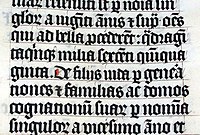 Tironisches Et in einer lateinischen Bibelhandschrift (Gerard Brils, Belgien), 1407