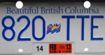 Canadian license plate from British Coumbia, c. February 2013.png