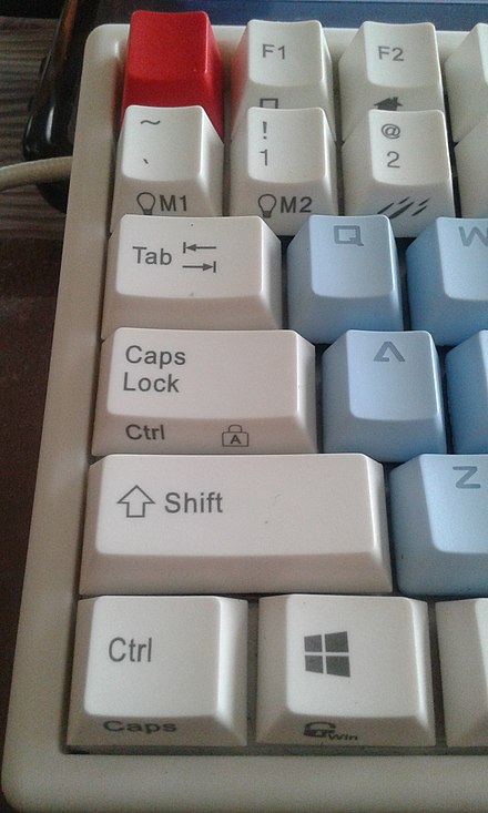 Modern keyboard that can exchange Caps Lock and left Control keys
