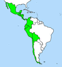 Mapa de los países productores de C. pubescens