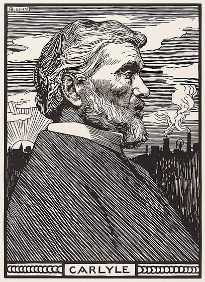 Woodcut of Thomas Carlyle by Robert Bryden, 1901
