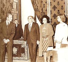 The King and Queen of Spain received the President of Mexico Jose Lopez Portillo in October 1977, after the resumption of diplomatic relations, interrupted since 1939. Mexico had stood out as a refuge for Spanish Republican exiles. Carmen Romano (15).jpg