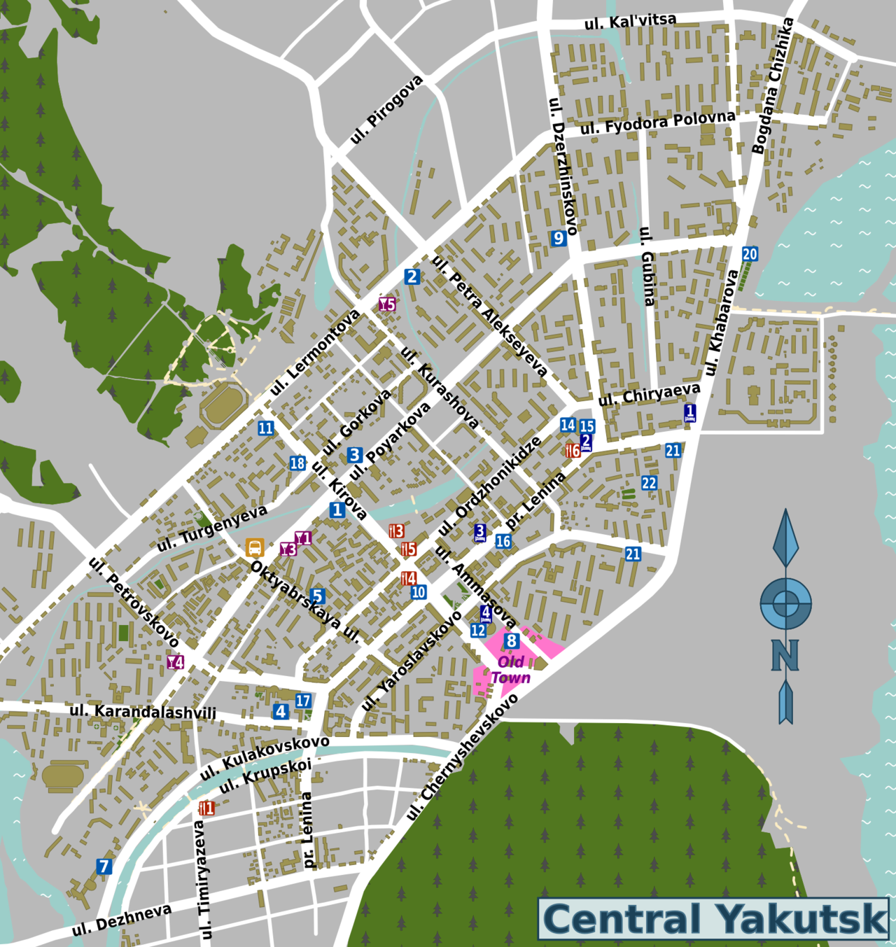 Central Yakutsk map