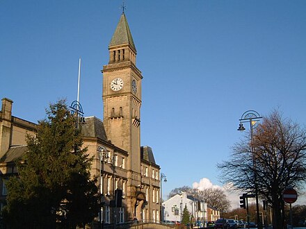 Chorley Town Hall by the architects John Ladds and William Henry Powell (opened 1879)
