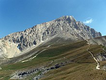 The Corno Grande, highest point of central Italy Corno Grande with paths.jpg