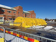 Medical tent set up outside Visby Hospital, 14 March 2020. Coronataltet .jpg