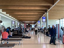 Interior of the departure gates concourse