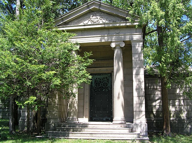 The mausoleum of Darius Ogden Mills, in Sleepy Hollow Cemetery