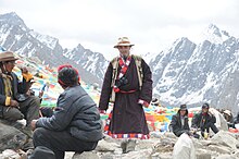 David Ducoin franchissant le col du Dolma-la le 17 juin 2011 (Kailash, Tibet occidental).