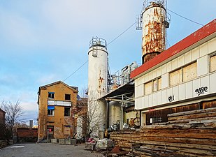 De Förenade Kolsyrefabrikernas AB, 2018 (byggnaden revs efter en brand 2021).