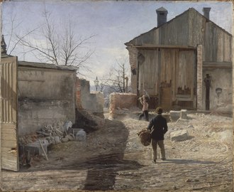 Rivningen av gamla Barnhuset', 1886
