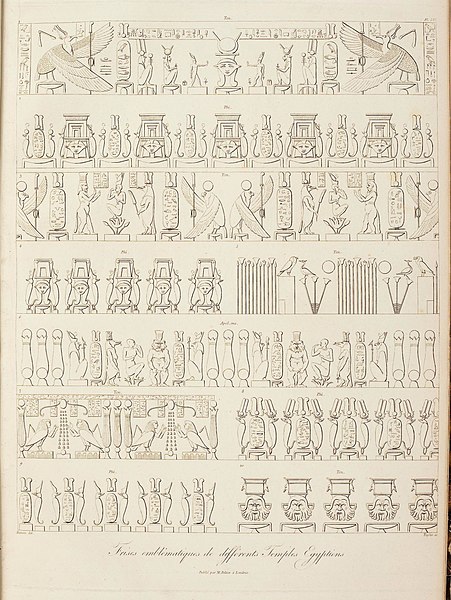 Pl.56 - Frises emblématiques de différents temples égyptiens