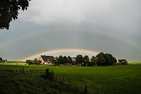 A double rainbow in a Dutch Polder