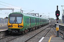 An IE 29000 Class diesel multiple unit on a western commuter service at Dublin Connolly Rail station, Ireland Dublin 1.jpg