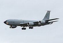 Squadron KC-135R Stratotanker of the 351st ARS arriving at RAF Lakenheath, 2013 EGUL - Boeing KC-135R Stratotanker - United States Air Force - 58-0100 D (46531552925).jpg