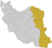 The provinces of Eastern Iran East of Iran.svg