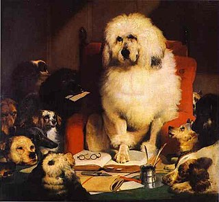 <i>Laying Down the Law</i> 1840 painting by Edwin Henry Landseer
