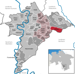 Läget för kommunen Eimen i Landkreis Holzminden