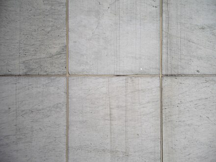 Marble cladding on a building