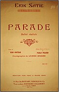 Titelblatt Parade, Rouart, Lerolle & Cie., Éditions Salabert, Paris 1917 (Klavierfassung für vier Hände)
