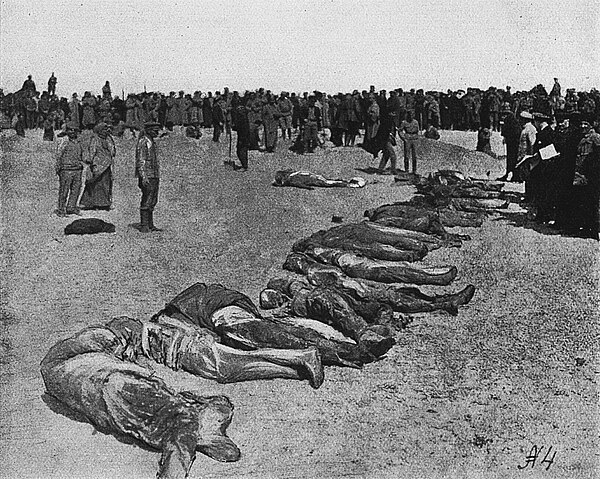 Corpses of victims of the winter 1918 Red Terror in Evpatoria, Crimea