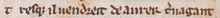 Text from a manuscript of the Chanson de Guillaume: Tresque il vendreit de aurer Tervagant Excerpt from La Chanson de Guillaume, f25r. b. (2nd line) British Library.png
