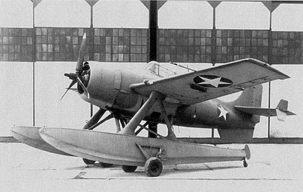 The F4F-3S "Wildcatfish", a floatplane version of the F4F-3. Edo Aircraft fitted one F4F-3 with twin floats.