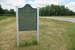 First Wexford Courthouse state historic marker in Sherman First Wexford County Courthouse Informational Site.jpg