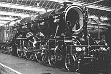 Flying Scotsman being prepared for the 1924 British Empire Exhibition Flying Scotsman Doncaster 1924.jpg