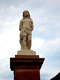 die neue Statue des Sebastian-Brunnen