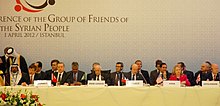 Participants at the Istanbul conference on 1 April 2012 Friends of the Syrian People Meeting in Turkey.jpg