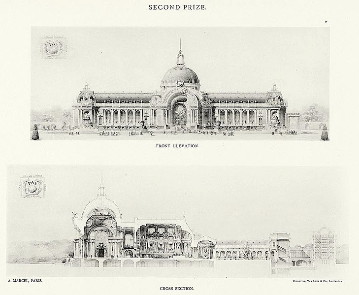 File:Front Elevation and Cross Section (The Peace Palace by Alexandre Marcel).jpg