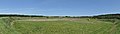 English: Panorama of Fyrkat viking fort. This is a photo of an archaeological site or monument in Denmark, number 46729 in the Heritage Agency of Denmark database for Sites and Monuments.