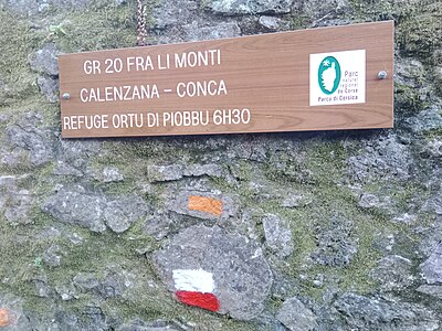 Start of GR 20 Fra Li Monti Français : Sentier de grande randonnée 20