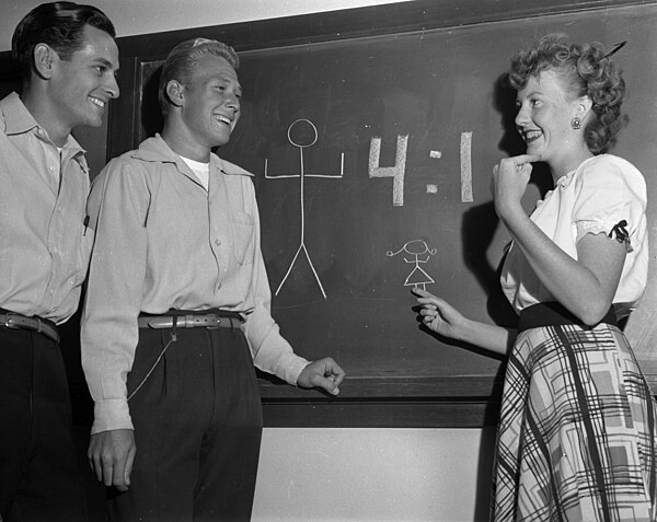 Four boys for every girl at Glendale College, 1948