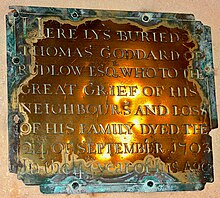 Brass memorial to Thomas Goddard, Box Church Goddard Brass.jpg