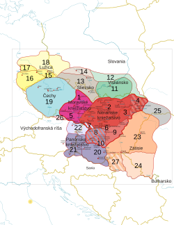 Територията на Великоморавия при управлението на Святополк I (871 – 894)