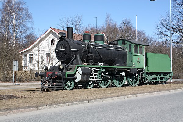 A VR Class Hv1 steam locomotive#554 'Heikki' near Riihimäki Railway Station